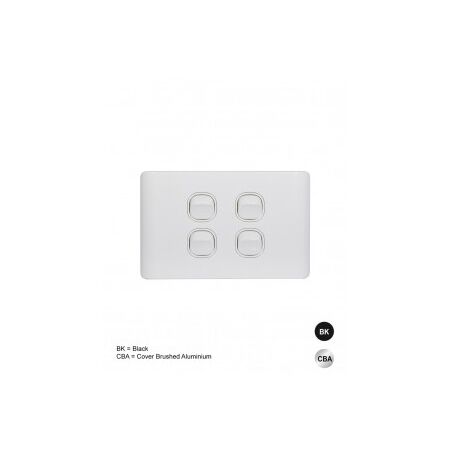 Switch Architrave 2 Gang 16AX 20A 250V Leopard Black Trader