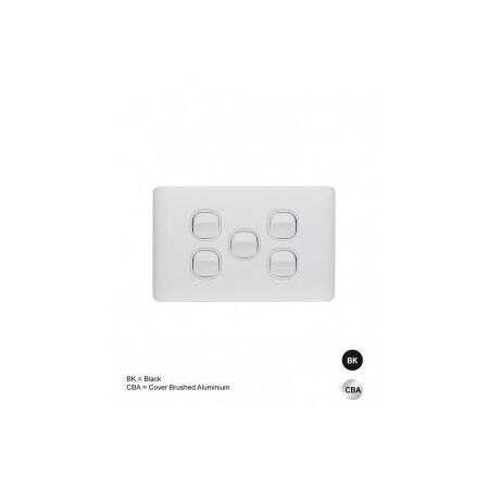 Switch Architrave 2 Gang 16AX 20A 250V Leopard Black Trader