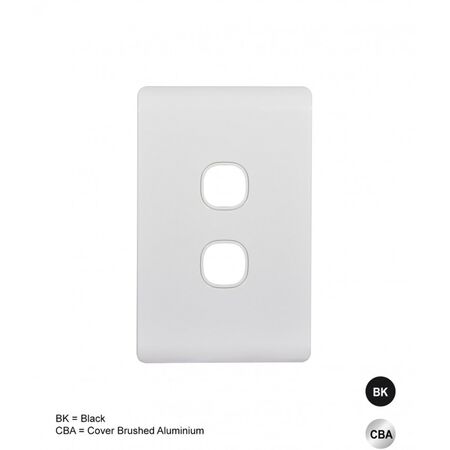 Switch Vertical 2 Gang Grid & Cover Leopard Black Trader