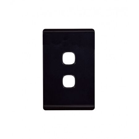 Switch Vertical 2 Gang Grid & Cover Leopard Black Trader