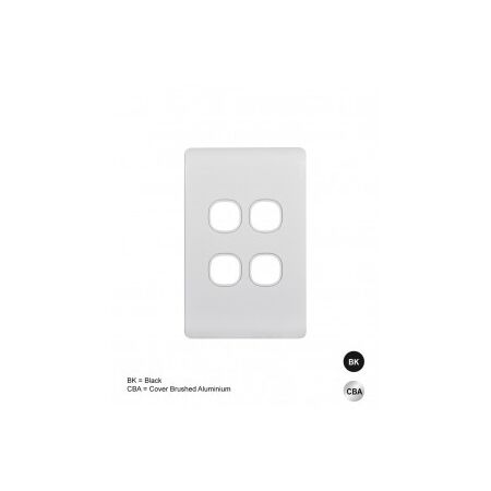 Switch Vertical 2 Gang Grid & Cover Leopard Black Trader