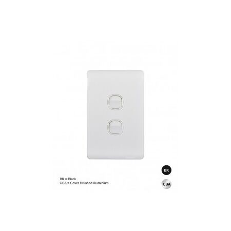 Switch Architrave 2 Gang 16AX 20A 250V Leopard Black Trader