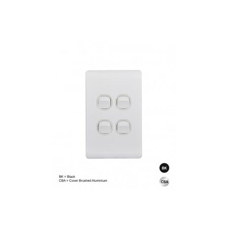 Switch Architrave 2 Gang 16AX 20A 250V Leopard Black Trader