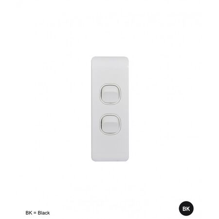 Switch Architrave 2 Gang 16AX 20A 250V Leopard Black Trader