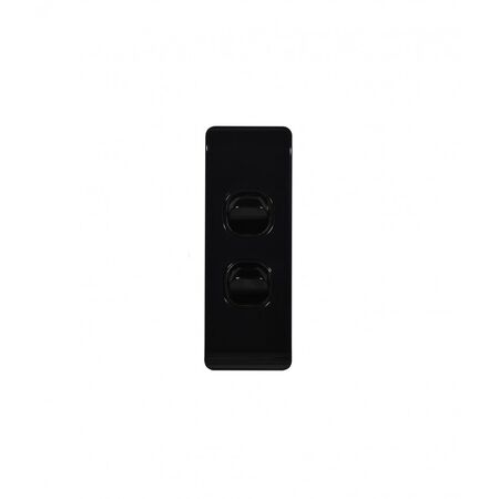 Switch Architrave 2 Gang 16AX 20A 250V Leopard Black Trader