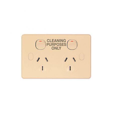 Power Point 2 Gang 10A Chem Resistant Puma Beige Trader