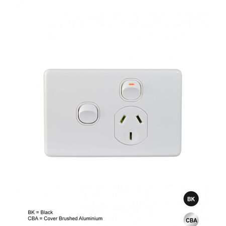 Power Point 1 Gang 10A 250V Extra Switch Puma Black Trader