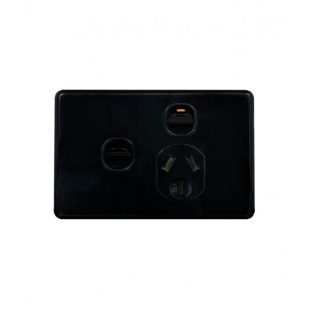 Power Point 1 Gang 10A 250V Extra Switch Puma Black Trader