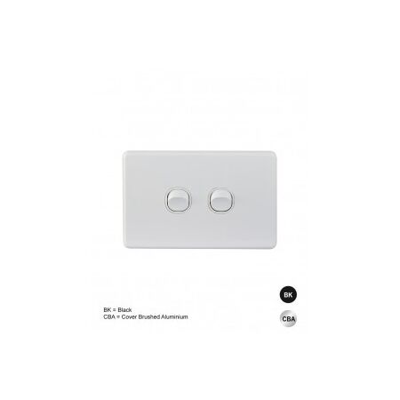 Switch Vertical 2 Gang 10AX 250V IP66 Puma White Trader