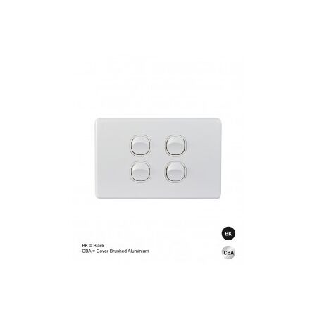 Switch Vertical 2 Gang 10AX 250V IP66 Puma White Trader
