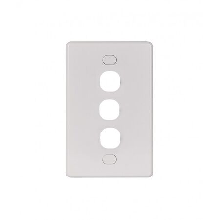 Switch Plate 3 Gang Vandal Proof Puma White Trader