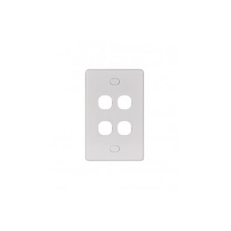 Switch Plate 6 Gang Vandal Proof Puma White Trader