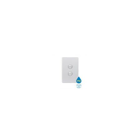 Switch Vertical 2 Gang 10AX 250V IP66 Puma White Trader