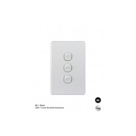 Switch Vertical 2 Gang 10AX 250V IP66 Puma White Trader