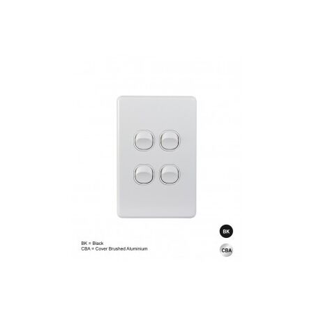 Switch Vertical 2 Gang 10AX 250V IP66 Puma White Trader