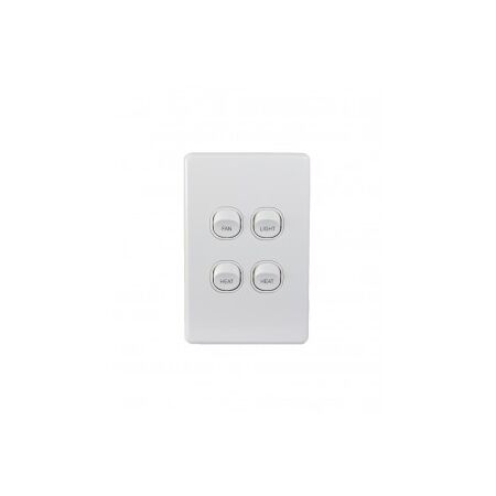 Switch Vertical 2 Gang 10AX 250V IP66 Puma White Trader