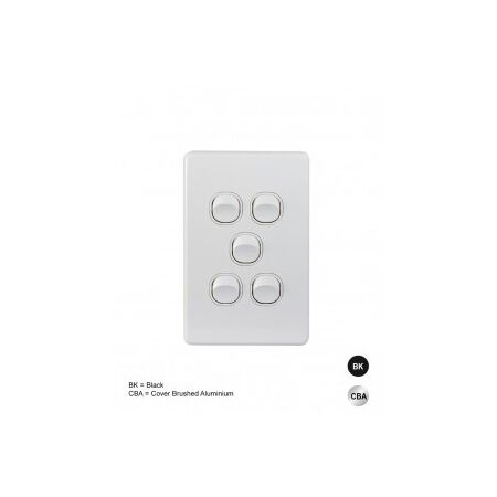 Switch Vertical 2 Gang 10AX 250V IP66 Puma White Trader