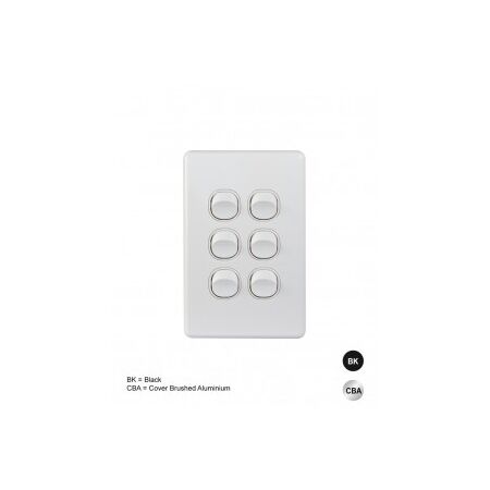 Switch Vertical 2 Gang 10AX 250V IP66 Puma White Trader