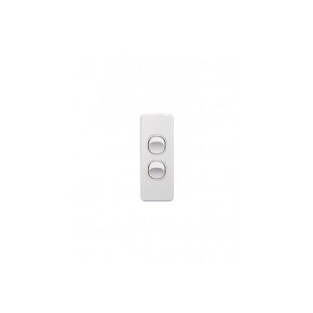 Switch Vertical 2 Gang 10AX 250V IP66 Puma White Trader