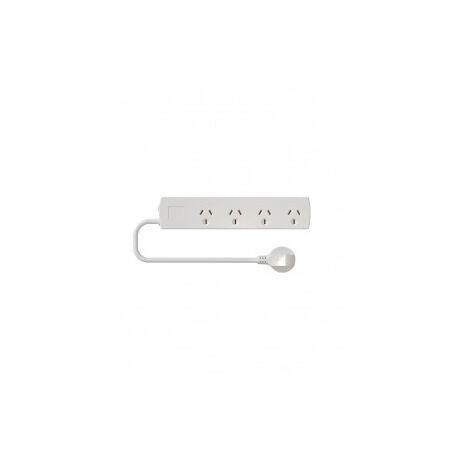 Powerboard Switched 6 Outlet 2400W Surge Protection White Trader
