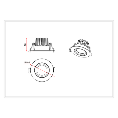 GIMBLE DEEP RECESSED 10W DOWNLIGHT BK TC