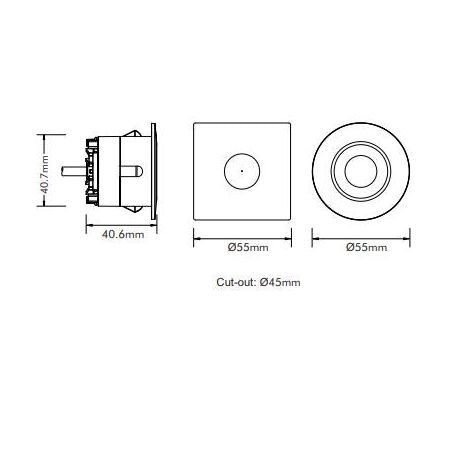5W DOWNLIGHT 45 CUTOUT WH