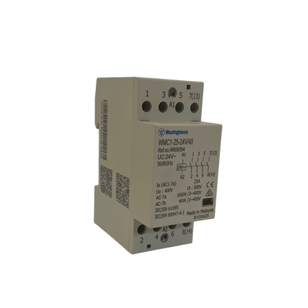 Modular Contactor 36mm 25A 24VAC 4NO Eltech