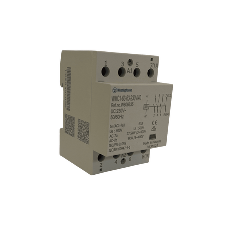 Modular Contactor 54mm 63A 230VAC 4NC Eltech