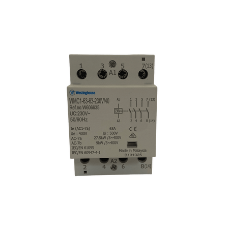 Modular Contactor 54mm 63A 230VAC 4NO Eltech
