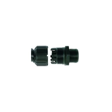 Straight Fixed Fitting M16 12mm Type XF Nylon Black Adaptaflex