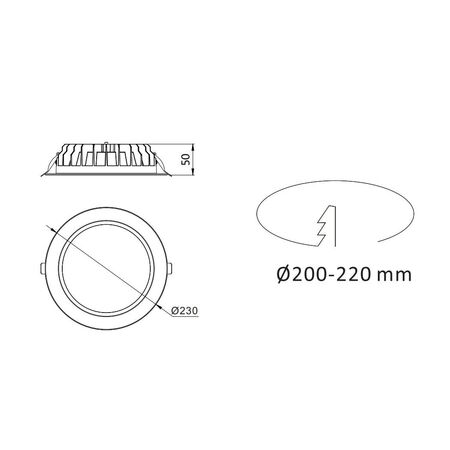 30W AND 40W SWITCHABLE TRI TC WH CUTOUT 210