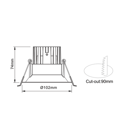 10W COB DEEP RECESSED TC WH