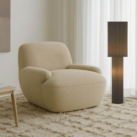 Floor Lamp 2 Light E27 Foot Switch 1400mm Beige Alcona Telbix