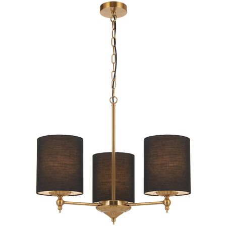 Pendant Light 3 Light E27 650mm Antique Gold Ivory Argos Telbix
