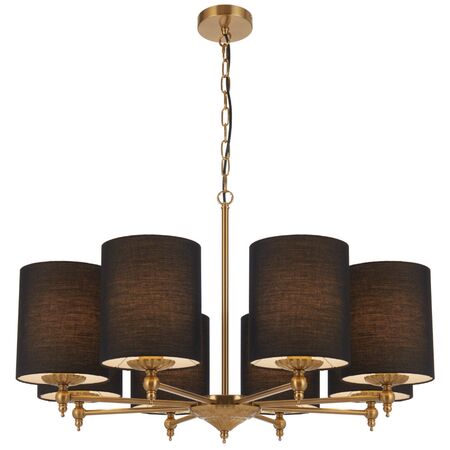 Pendant Light 8 Light E27 850mm Antique Gold Black Argos Telbix