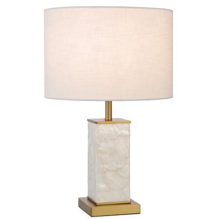 Table Lamp E27 Inline Switch White Shell Gold Artizo Telbix