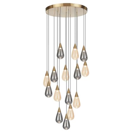Pendant Light 15 Light LED 45W 600mm Antique Gold Atico Telbix