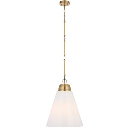 Pendant Light E27 400mm Black Matt Opal Brine Telbix