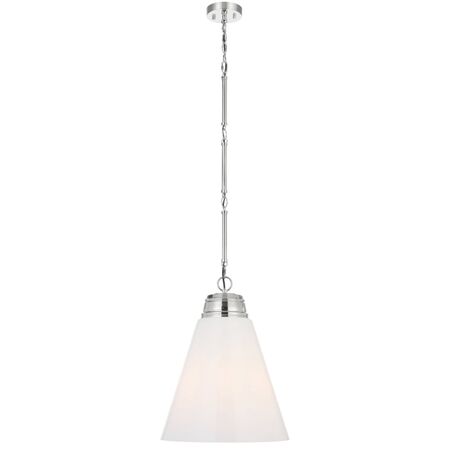 Pendant Light E27 400mm Black Matt Opal Brine Telbix
