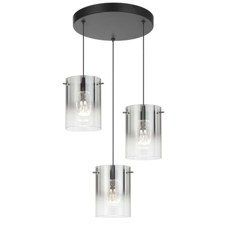 Pendant Light 3 Light LED 12W 4000K Black Smoke Crevil Telbix