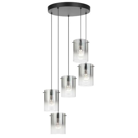 Pendant Light 5 Light LED 16W 4000K Antique Gold Amber Crevil Telbix