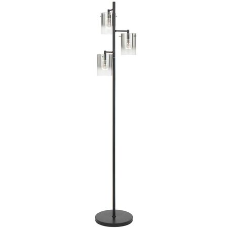 Floor Lamp 3 Light LED 10W 4000K Black Smoke Crevil Telbix
