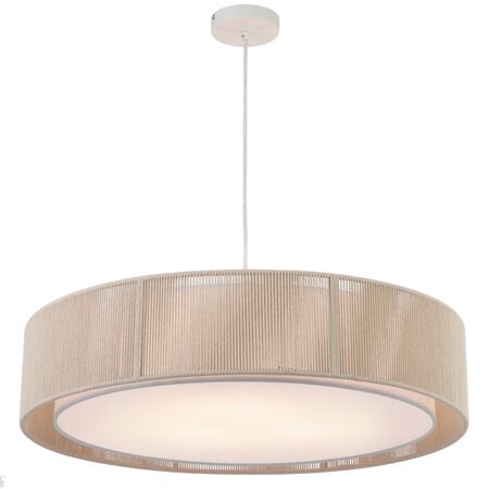 Pendant Light 3 Light E27 700mm Natural Rope White Cusco Telbix