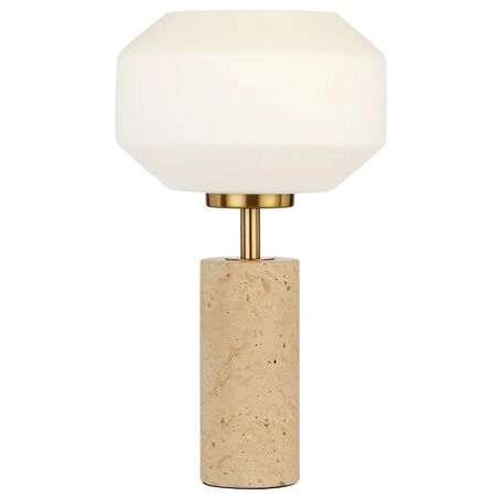 Table Lamp E27 Inline Switch Travertine Opal Deana Telbix