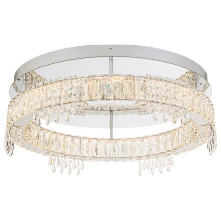 Ceiling Light LED 46W Tri-Colour 627mm Chrome Crystal Erika Telbix