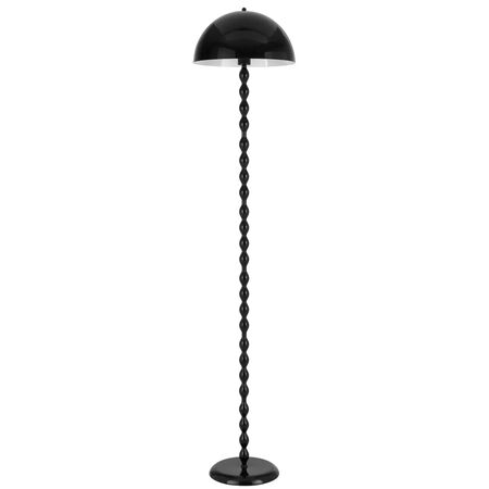 Floor Lamp E27 Foot Switch 1580mm Glossy Black Estiq Telbix