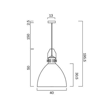 Pendant Light E27 400mm White Fabrica Telbix