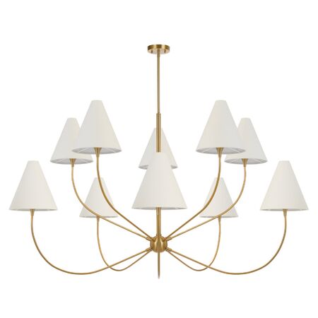 Pendant Light 10 Light E14 1515mm Antique Gold Ivory Farnix Telbix