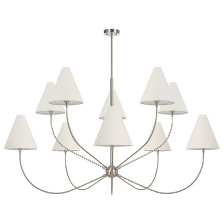 Pendant Light 10 Light E14 1515mm Nickel Ivory Farnix Telbix
