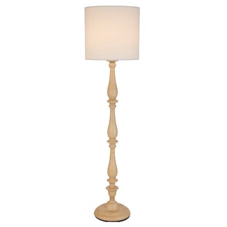 Floor Lamp E27 Foot Switch 1580mm Natural Ivory Hommer Telbix